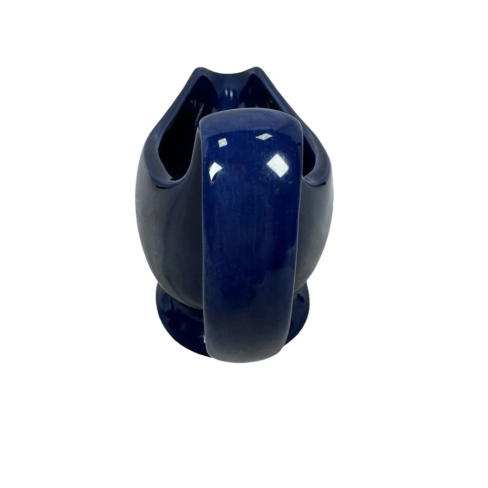 Pottery‎ Barn Sausalito Cobalt Blue Gravy Boat Stoneware Glossy Sauce Server